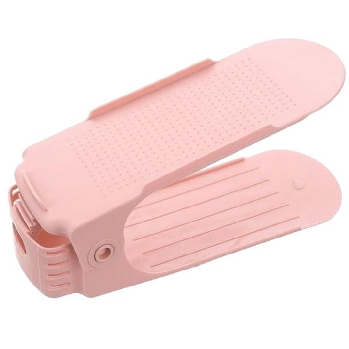Organizator de pantofi, IZMAEL, Plastic, 25cm x 9cm x 5cm, Roz