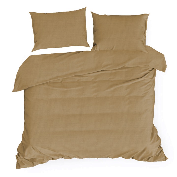 Lenjerie de pat din bumbac 160x200 bej inchis