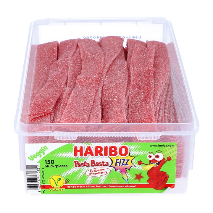 Jeleuri, Haribo, Aroma de capsuni, 150 buc, 1300 g