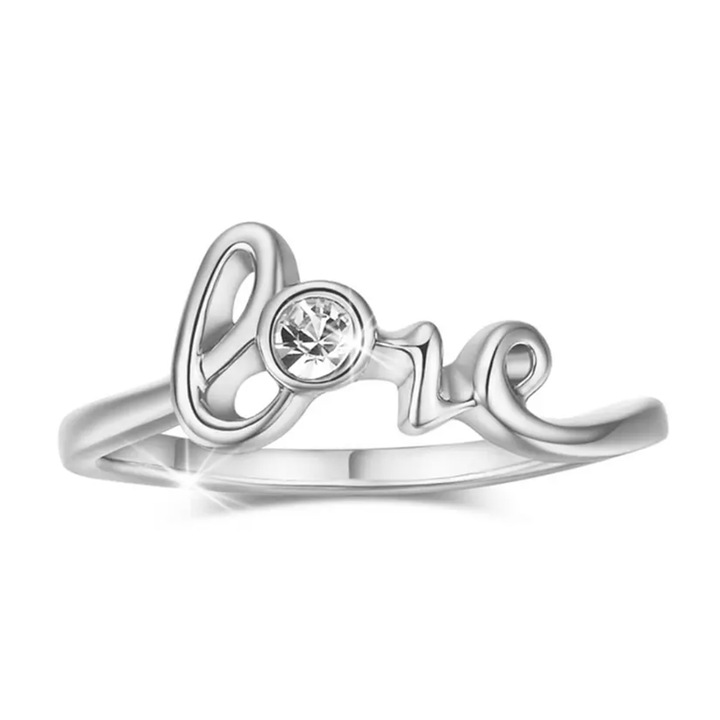 Női gyűrű The Veuer Love 16444227 90-4, Swarovski kővel, ezüst, 18 mm-es