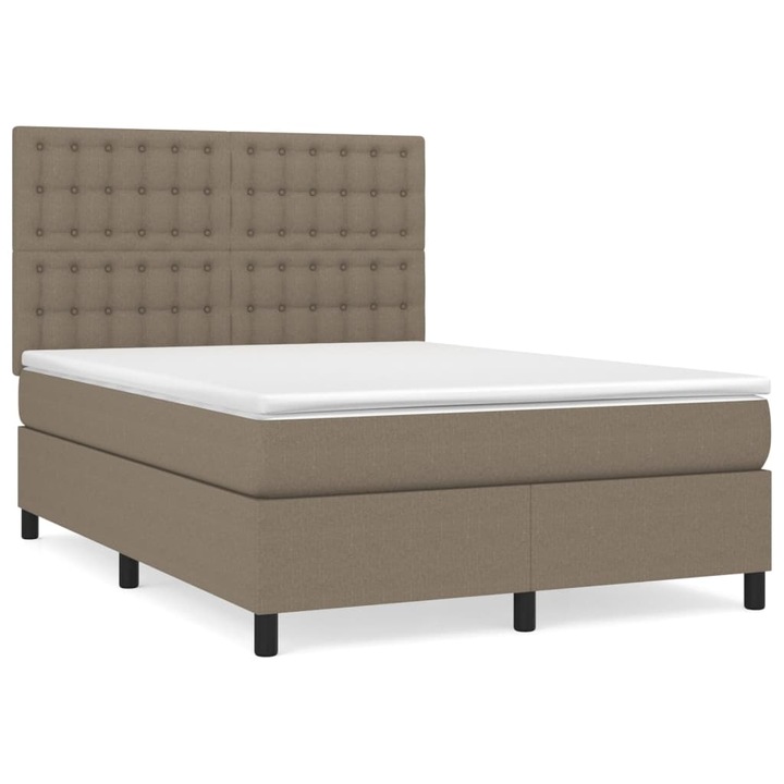 vidaXL tópszínű szövet rugós ágy matraccal 140 x 200 cm 56.89 kg 3142101