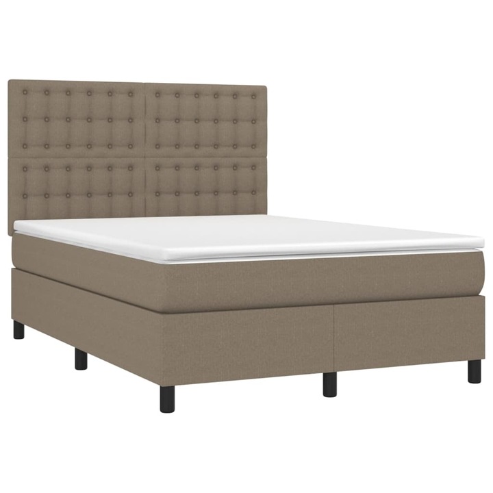 vidaXL tópszínű szövet rugós ágy matraccal 140 x 200 cm 56.89 kg 3142101