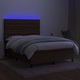 vidaXL barna szövet rugós és LED-es ágy matraccal 140x200 cm 57.57 kg 3135120