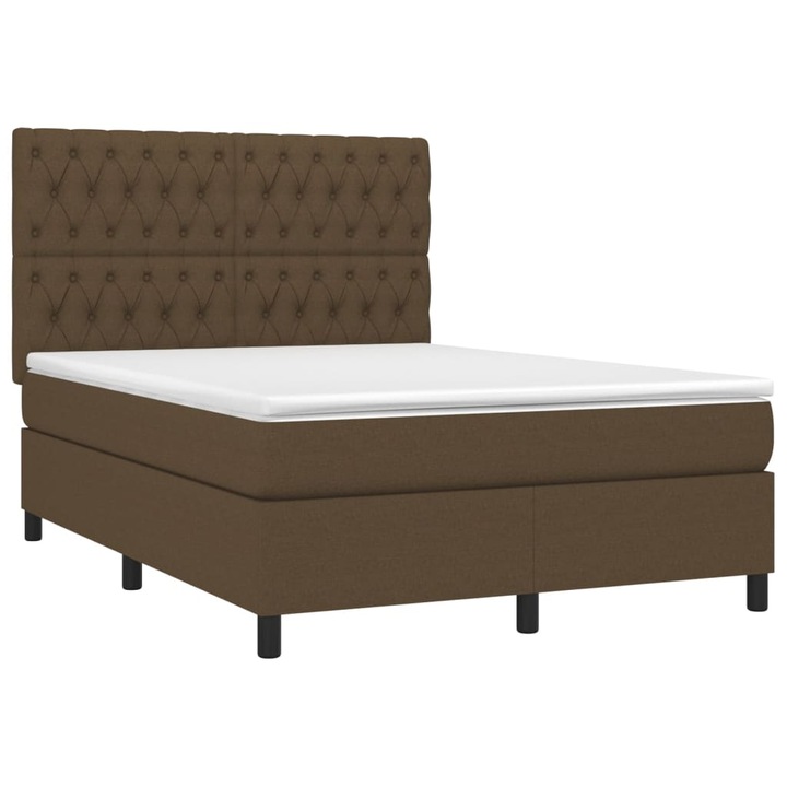vidaXL barna szövet rugós és LED-es ágy matraccal 140x200 cm 57.57 kg 3135120