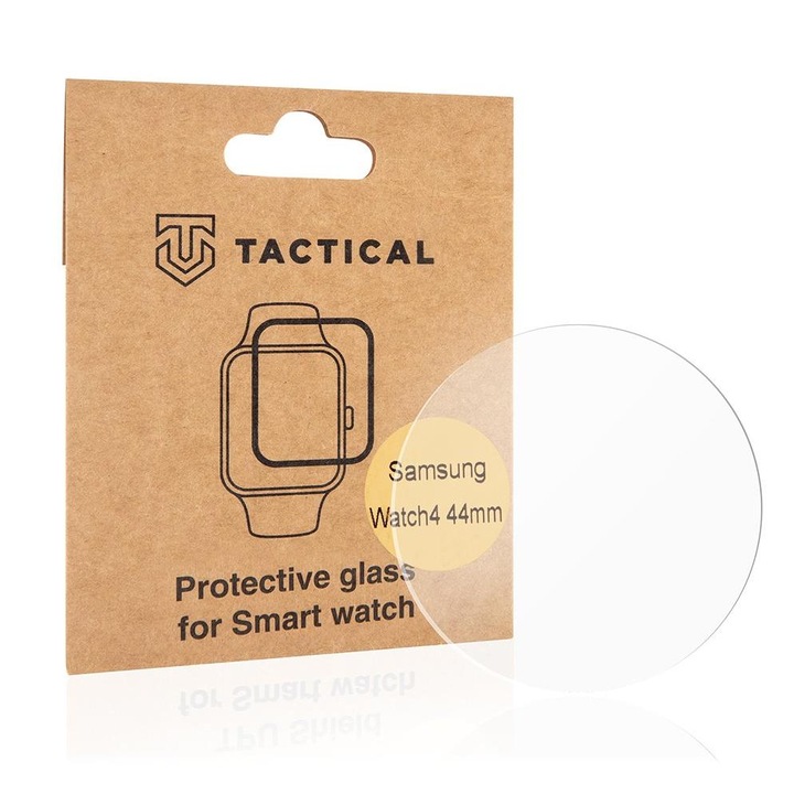 Védőfólia, Tactical, Üveg, Kompatibilis Samsung Galaxy Watch 4 44 mm, Átlátszó