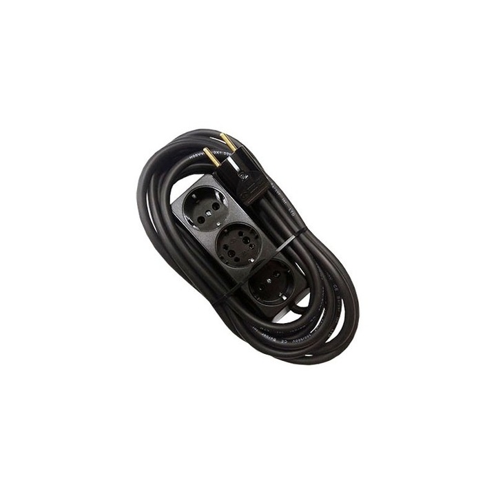 Prelungitor bachelita 3cai 2m 3x1.5mm2 negru