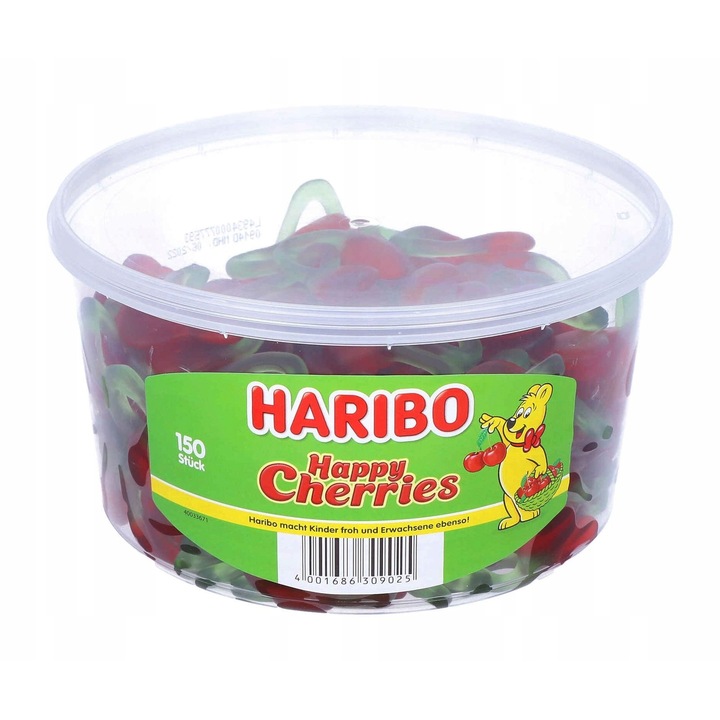 Jeleuri Happy Cherries, Haribo, Aroma cirese, 1200 g