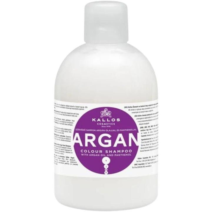 Set 3 x Sampon Kallos Argan, pentru Par Vopsit, cu Ulei de Argan, 1 l