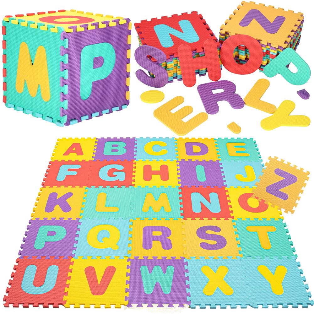 Covor Din Spuma Pentru Copii Tip Puzzle Alfabet Piese Termoizolant X Cm Multicolor