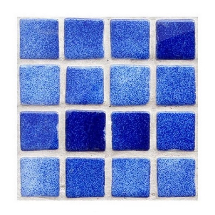 Set 19 Stickere Decorative Autoadezive pentru Faianta sau Perete DAVIDAMI CONCEPT®, model Mozaic Albastru, dimensiune 10 cm x 10 cm