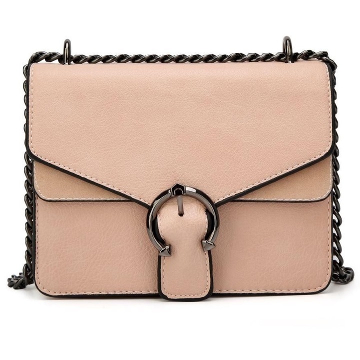 Geanta, JC, Piele ecologica, 20 x 7.5 x 16.5 cm, Roz