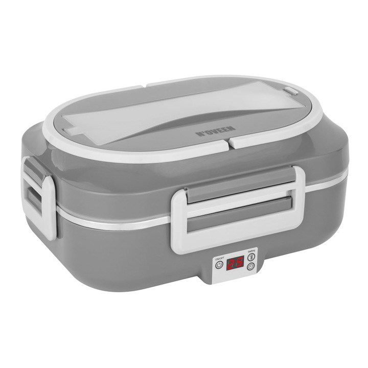 Cutie electrica pentru incalzirea pranzului Noveen LB640, gri inchis, 1L, display LED