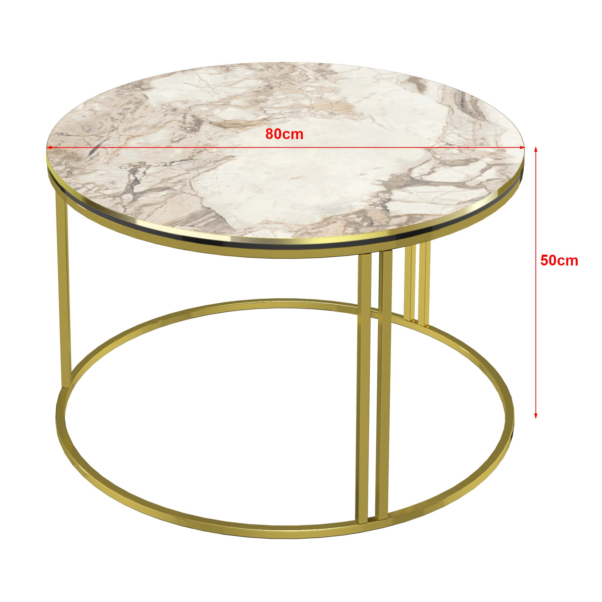 Salontafel Brix Nova | Rond | Wit Marmer Mangohout