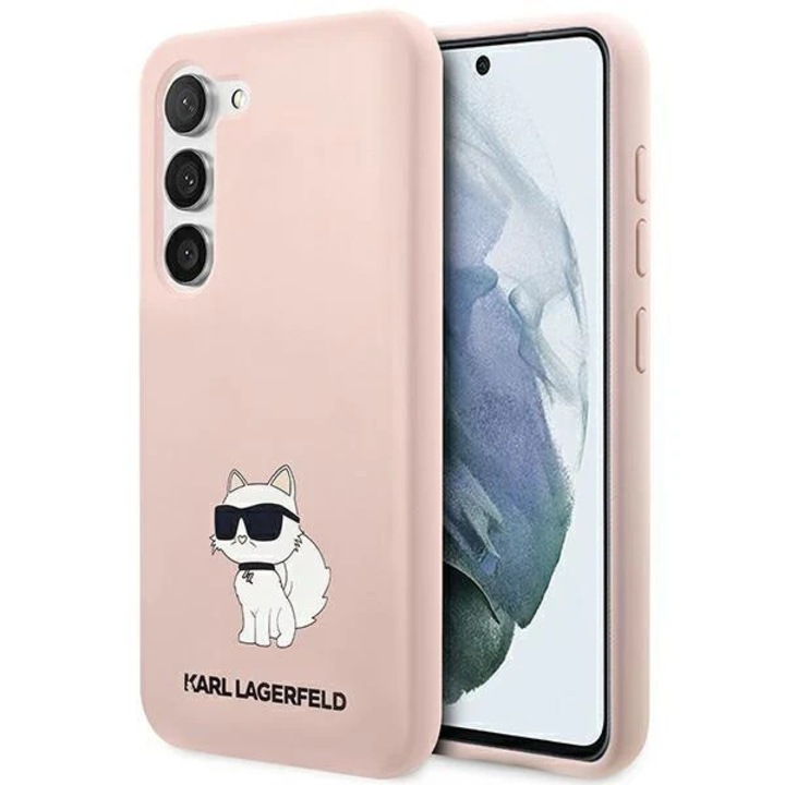 Husa Karl Lagerfeld KLHCS23SSNCHBCP compatibila cu Samsung Galaxy S23, Silicone Choupette, Roz