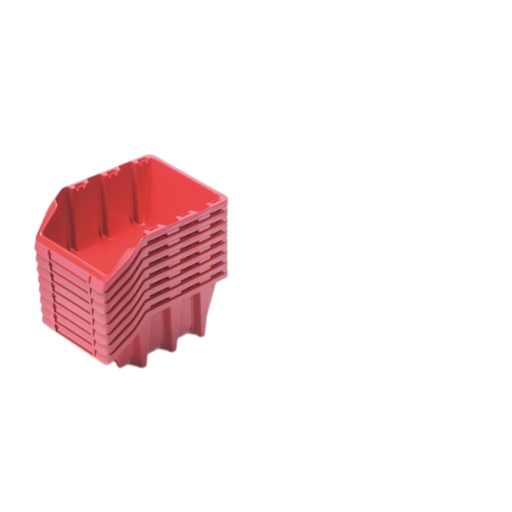 8 db tárolódoboz készlet, Prosperplast, Műanyag, 160x98x160 mm, Piros