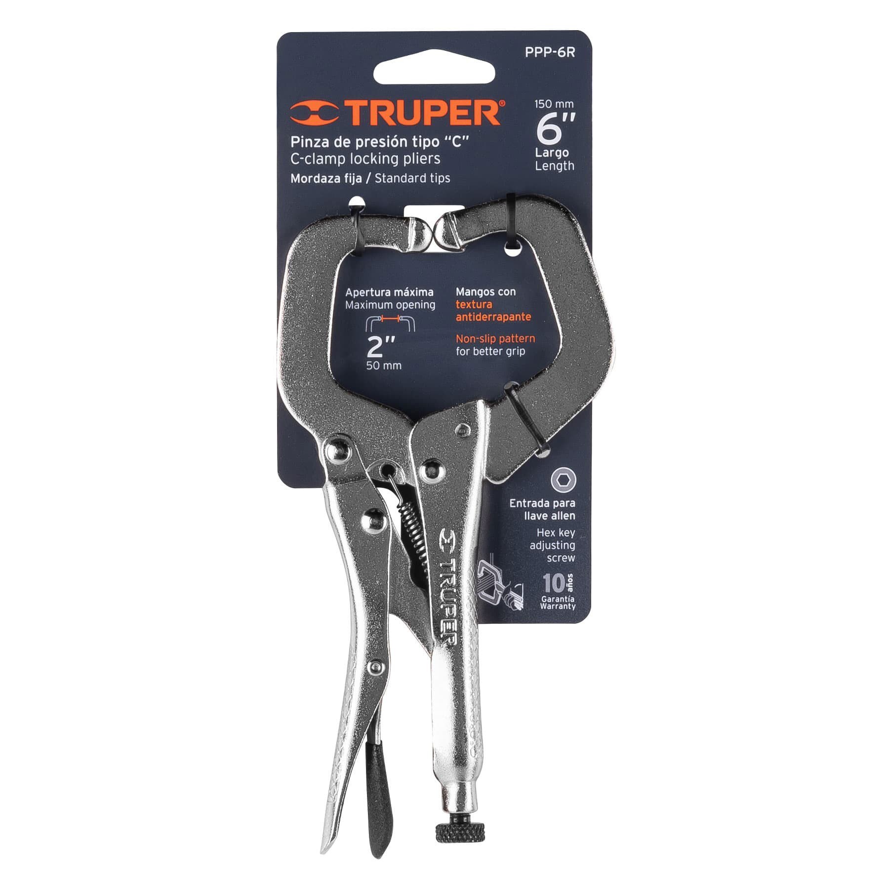 Cleste autoblocant cu clema tip C 150 mm, cu cioc pivotant, Truper