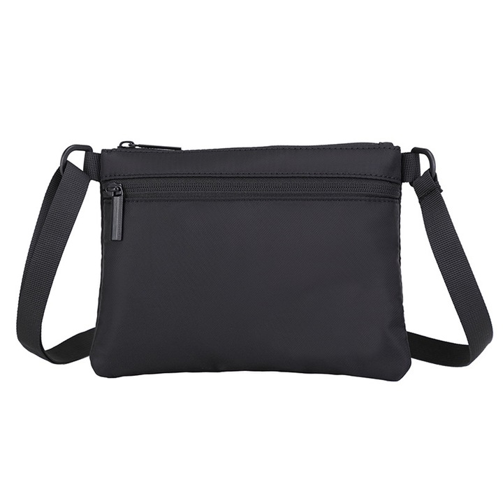 Férfi táska, Szintetikus anyag, 17x22x0,5cm, Fekete