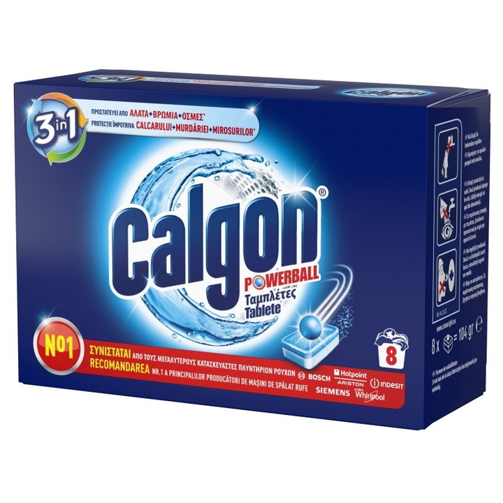 Set 2 x Tablete Anticalcar Calgon, 8 Spalari