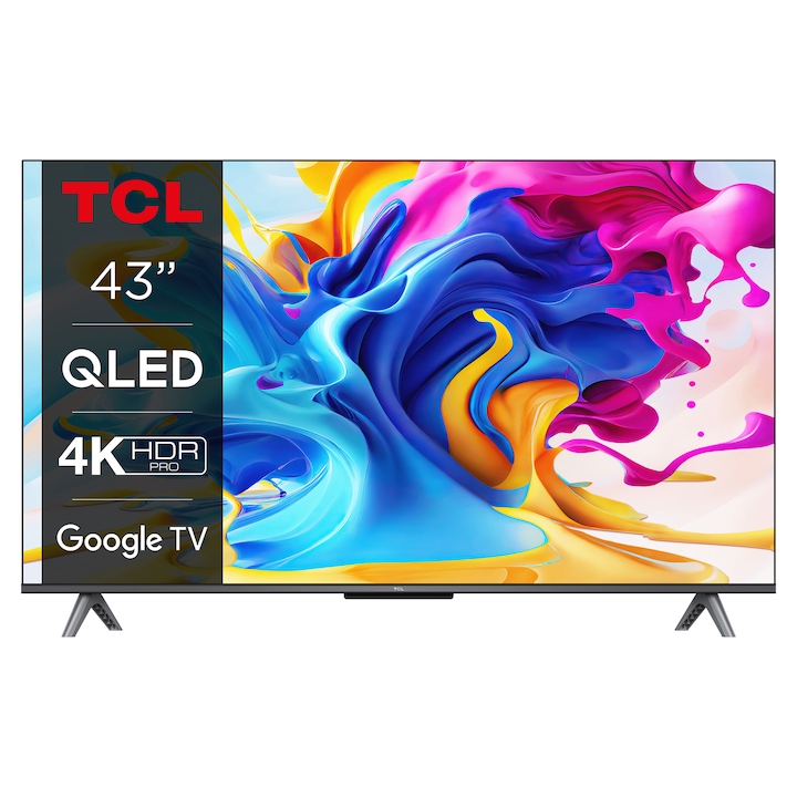 TCL 43C643 Smart QLED Televízió, 108 cm, 4K, Google TV