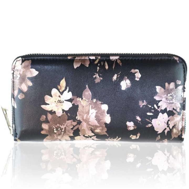 Portofel, JC, Poliester, Maro/negru