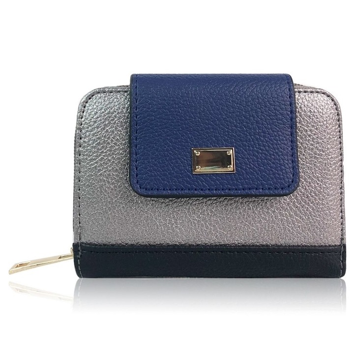 Portofel, JC, Piele artificiala/poliester, Multicolor