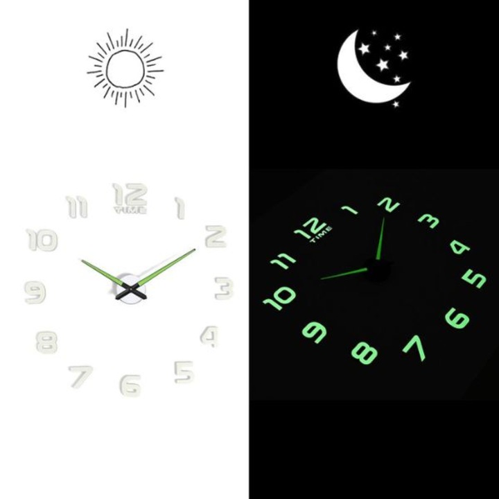Декоративен стенен часовник WEBYO, С 3D ефект, 80-120 см, Черен