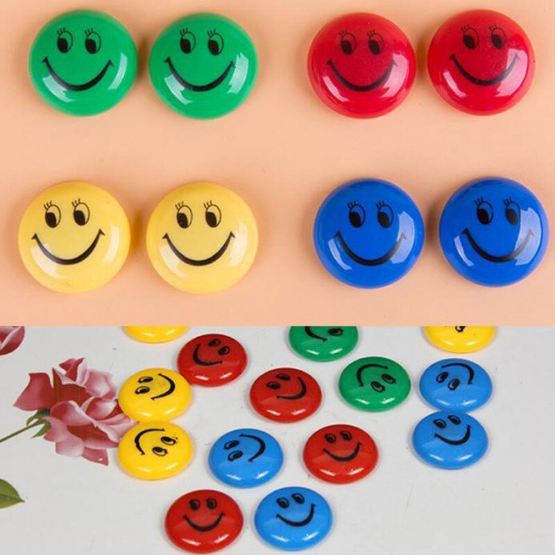 Set 12 magneti whiteboard, PROCART, smiley face, 30 mm, diverse culori ...