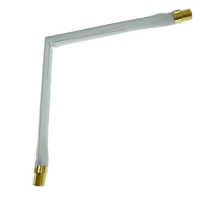 Cablu plat coaxial cu mufa mama-mama, TFF-20, pentru trecere fereastra/usa fara gaurire, 20 cm, alb 20 cm