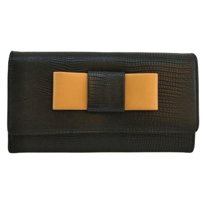 Portofel, JC, Piele artificiala/poliester, Negru