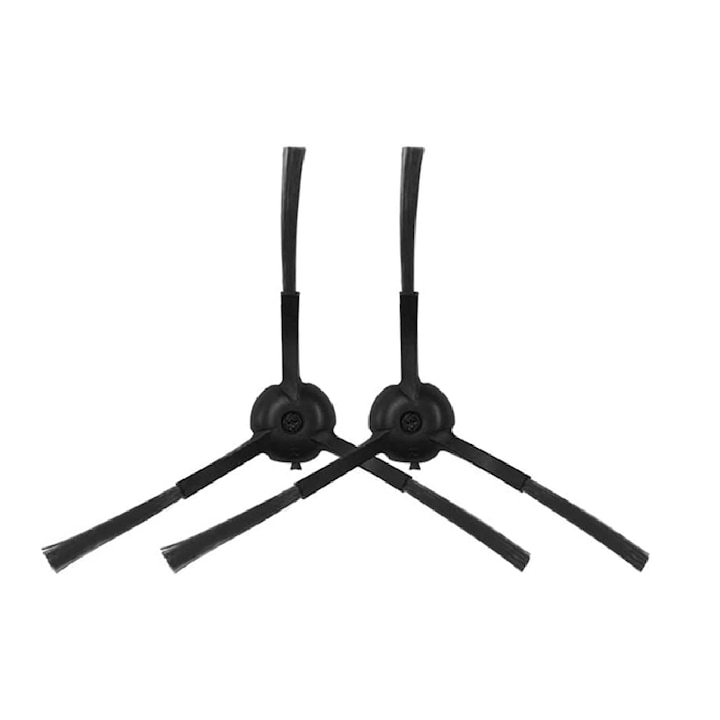 Két fekete PAA-home oldalkefe készlet, amely kompatibilis a Xiaomi Roidmi Eve Plus SDJ01RM robotporszívókkal