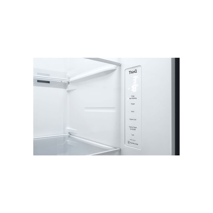Side by Side, LG, GSJV71MCTE, Clasa energetica E, 635 L, No Frost, WiFi, LED, 189 cm, Negru
