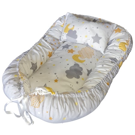 Babynest pasgeboren nest baby - 50x90cm cocon handgemaakt dubbelzijdig gemaakt van wafelpiqué katoen Dieren Blauw