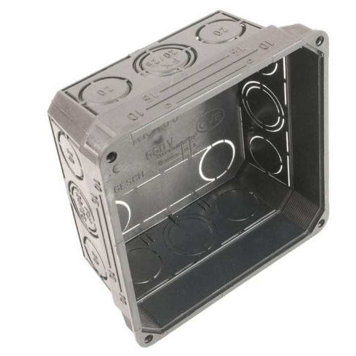 Doza derivatie Dietzel din plastic cu capac, sub tencuiala, 80 mm