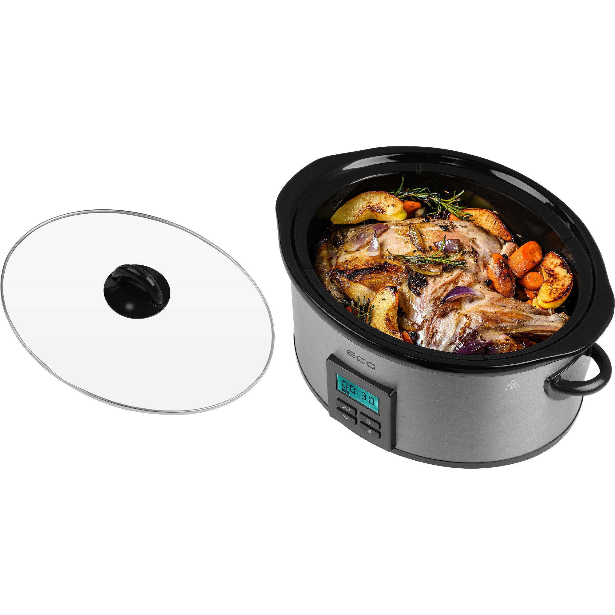 Oala electrica Slow cooker ECG PH 5510 Rider, 5.5 litri, 240 W, vas