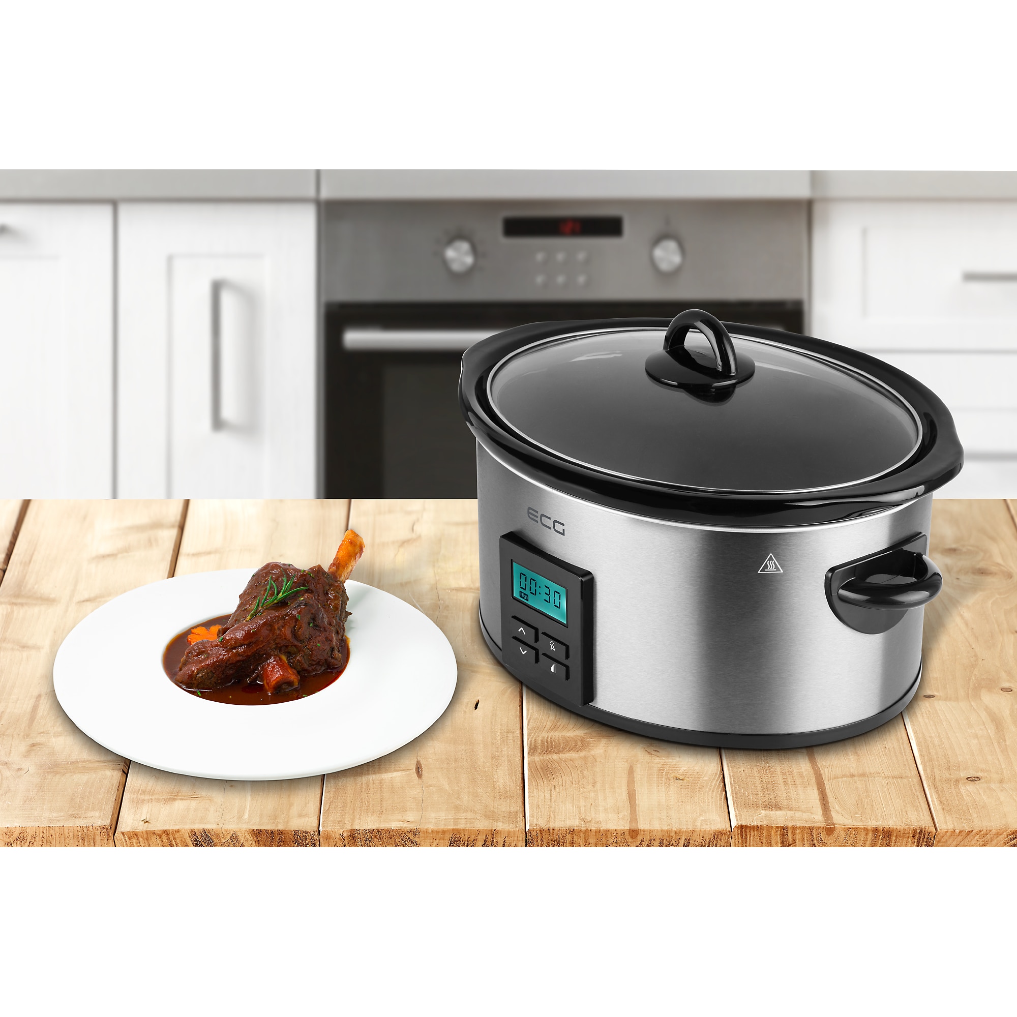 Oala Electrica Slow Cooker ECG PH 5510 Rider, 5.5 Litri, 240 W, Vas ...