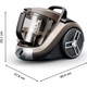 Rowenta RO4B30EA Compact Power XXL + Parquet Kit porzsáknélküli porszívó, Porszint-jelző, 750W, 2.5L porzsák, Barna