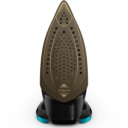 Fier de calcat Tefal Puregliss FV8066E0, 3000 W, abur variabil 50 g/min, Colector Micro Calc, Oprire automata, negru & albastru