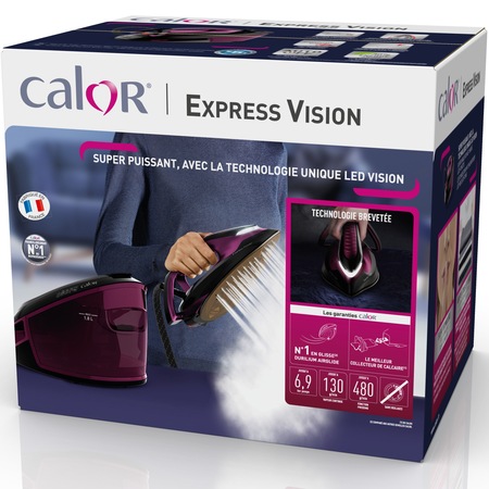 Statie de calcat Tefal Express Power, jet de abur 480 g/min, 6.9 bari preisune, putere 2800 W, talpa Durilium airglide autoclean, alb & violet