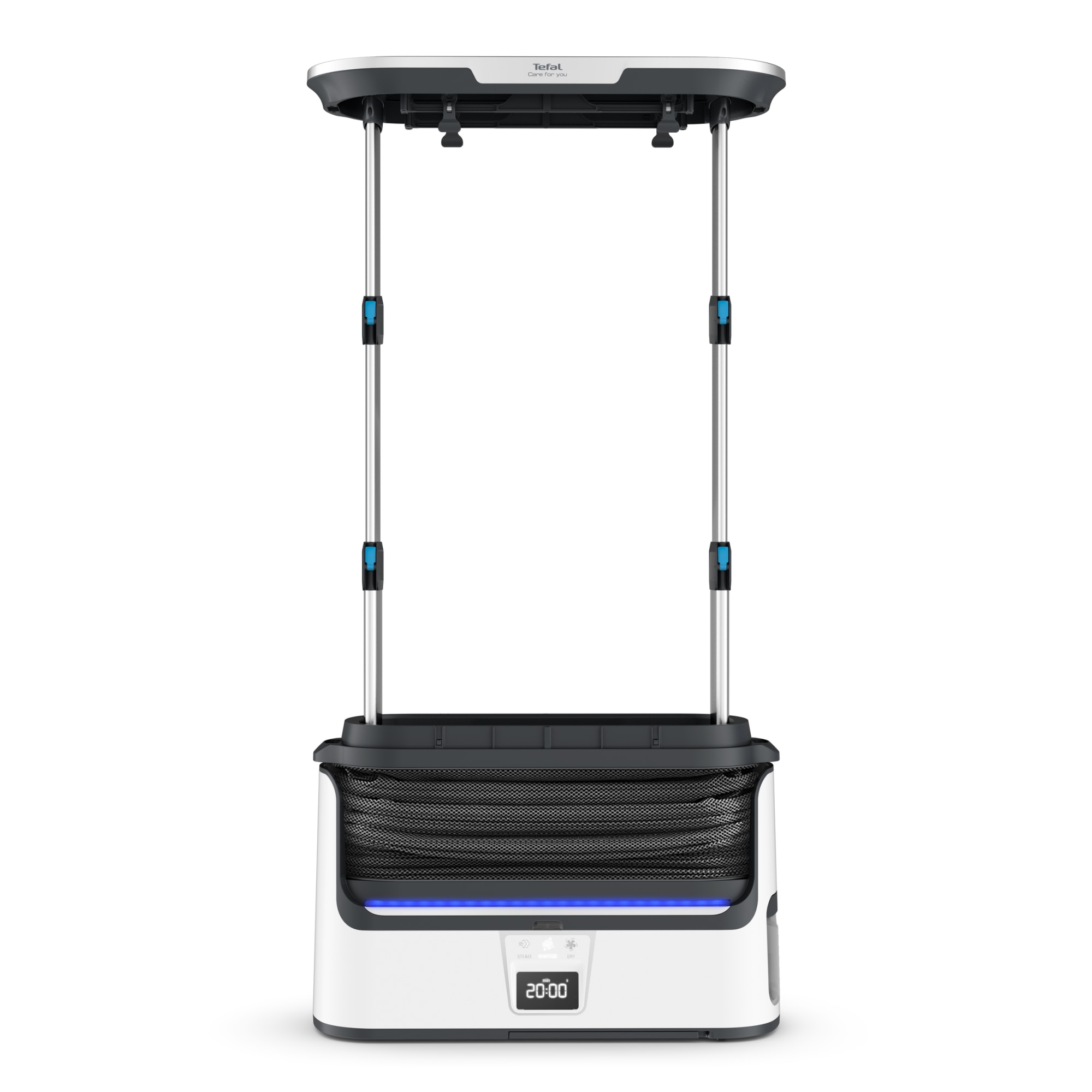 Aparat vertical automat cu aburi, de netezire a cutelor, igienizare si improspatare, Tefal Care For You YT4050E1, 1800W, abur variabil 65 g/min, 2L, detector rezervor gol, sistem anticalcar incorporat, ultra silentios, alb/ gri