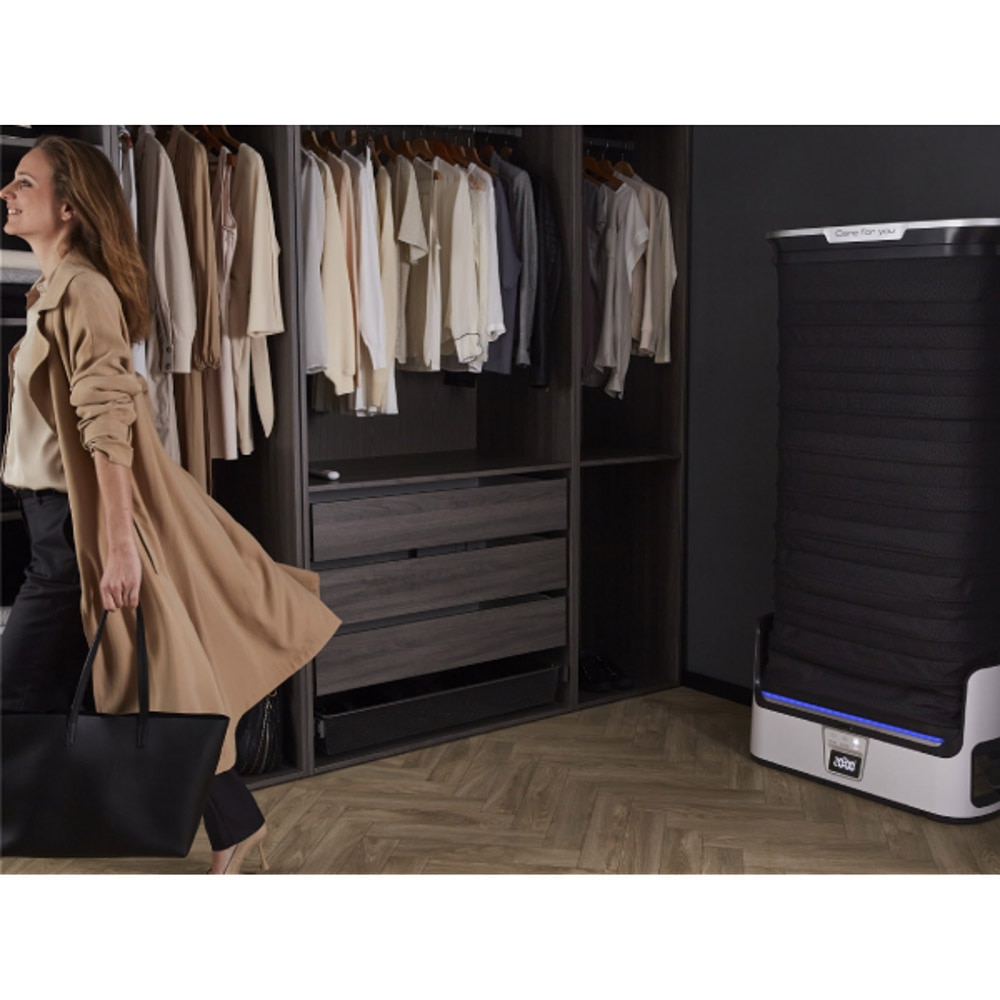 Aparat vertical automat cu aburi, de netezire a cutelor, igienizare si improspatare, Tefal Care For You YT4050E1, 1800W, abur variabil 65 g/min, 2L, detector rezervor gol, sistem anticalcar incorporat, ultra silentios, alb/ gri