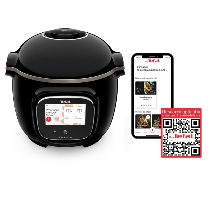 Multicooker inteligent cu gatire sub presiune Tefal Cook4Me Multicooker inteligent cu gatire sub presiune Tefal Cook4Me