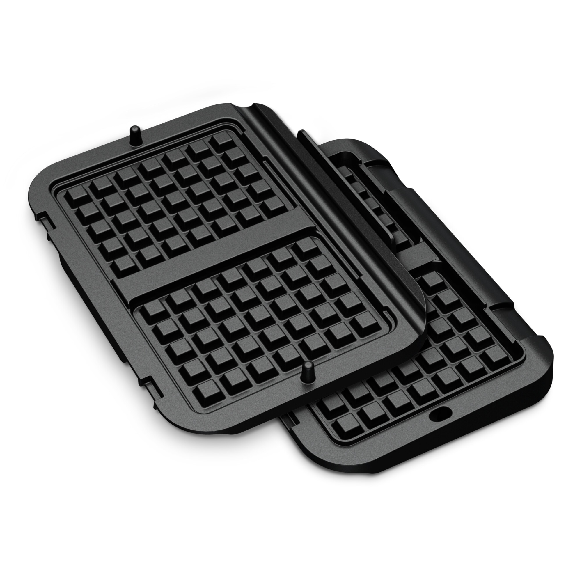 Set 2 placi pentru gofre Tefal XA730810, compatibile cu gratarul electric OptiGrill 4 in 1 si Optigrill 2 in 1, seriile GC774xx, GC773xx, GC772xx, aluminiu, invelis antiaderent, ne
