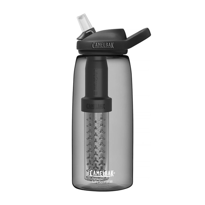 Palack, CAMELBAK Eddy+, LifeStraw, 1000ml, szén