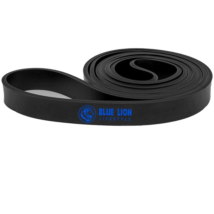 Banda Elastica, Blue Lion Lifestyle, pana la 30 kg rezistenta, Negru/Albastru