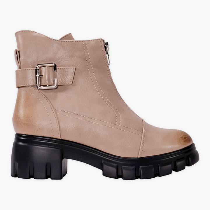 Ghete dama, Moda Stil, Jeana, Piele ecologica, Portocaliu caisa, 37