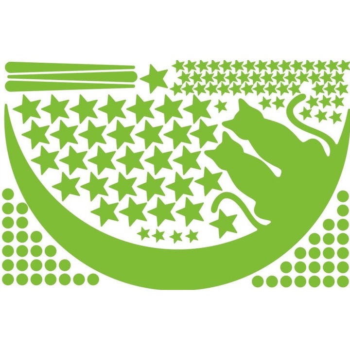 Autocolant decoativ, IZMAEL, De perete, PVC, Verde