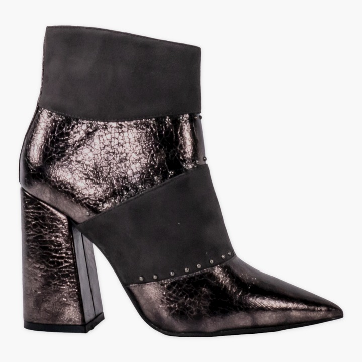 Ghete dama, Moda Stil, Nadia, Piele ecologica, Gri