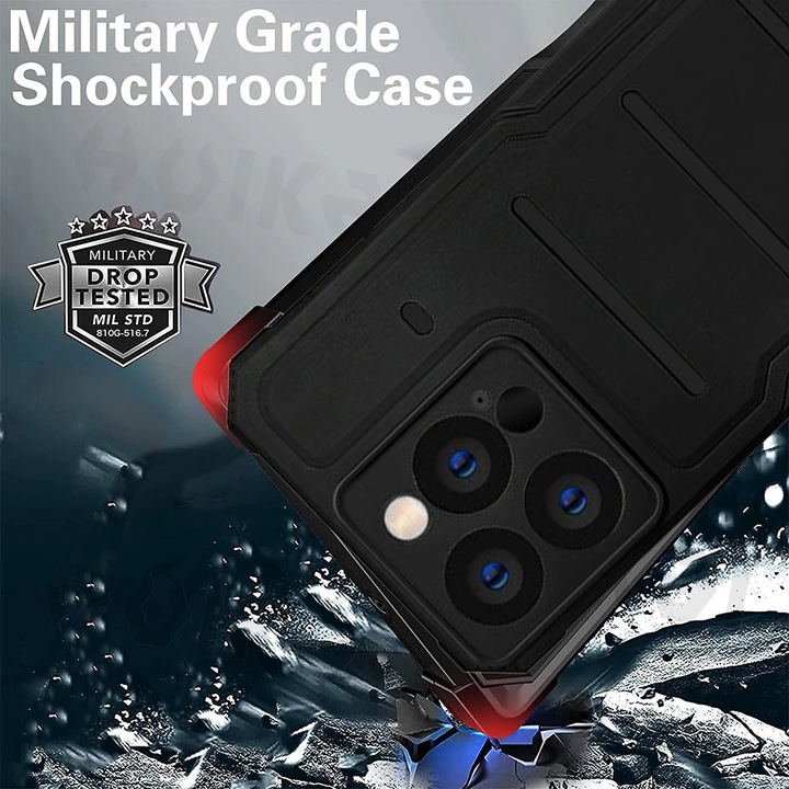 Калъф Soft Armor G-Tech, съвместим с Apple iPhone 14, защита на камерата, силикон, вътрешност от микрофибър, черен