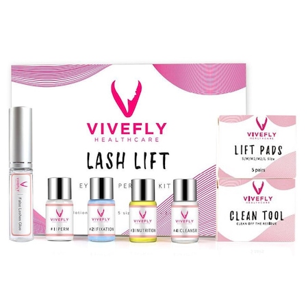 Kit laminare gene care alungeste, curbeaza si ofera volum genelor, potrivit pentru salon si acasa, 25 piese, Vivefly