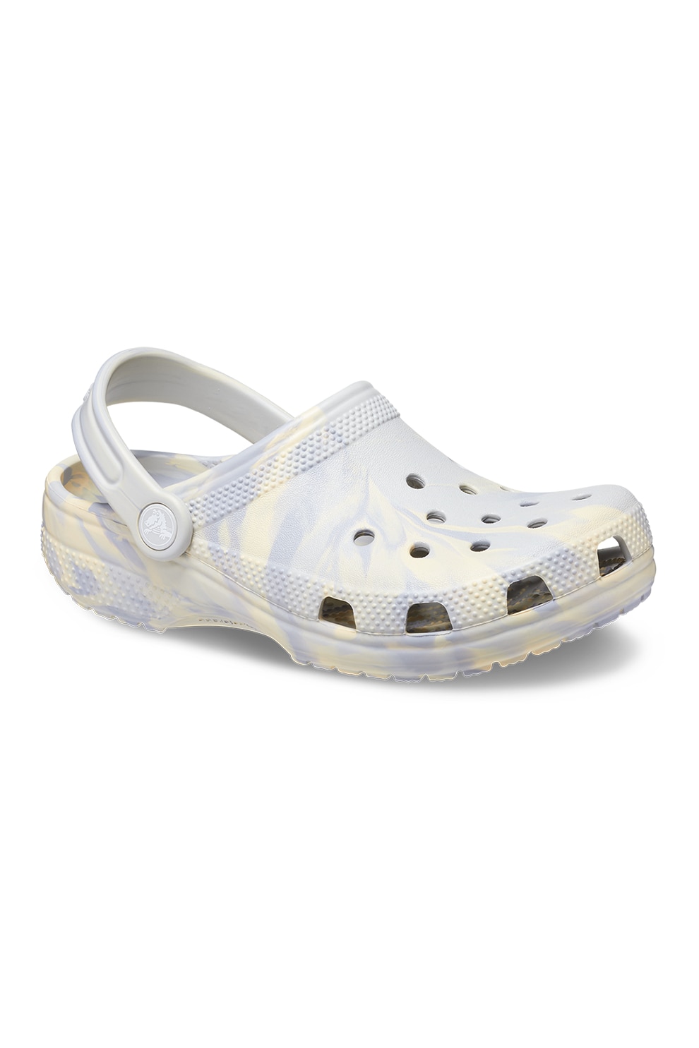 Crocs, Saboti slingback cu model abstract, Gri deschis, Galben, 27-28 ...